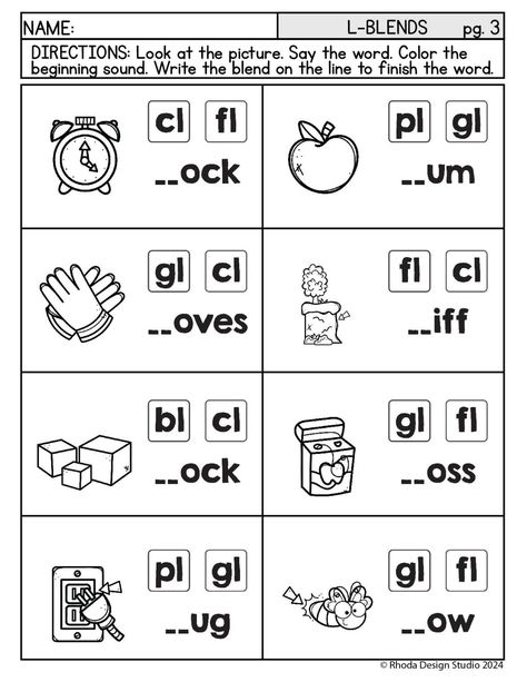 Free L-Blend Worksheets: Practice Beginning Consonant Blends Blend Sound Worksheets, Word Blends Kindergarten, Diagraphs And Blends Worksheets Free, Beginning Blends Worksheets Free, Blend Words Worksheets, Blending Sounds Worksheets, L Blends Worksheets, Blends Worksheets Kindergarten, L Blends Activities