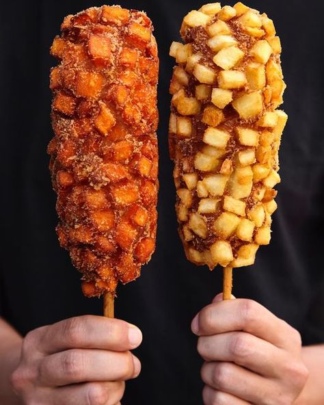 Potato Corn Dog, Cold Snacks, Corndog Recipe, Food Courts, Creamy Pasta Recipes, Game Snacks, Fair Food, Tea Health Benefits, Corn Dog