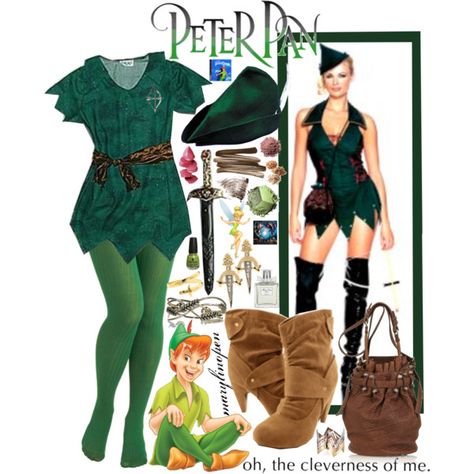 "#15 Going To A Costume Party: Peter Pan" by marylinopen on Polyvore Female Peter Pan Costume, Peter Pan Costume For Women, Diy Peter Pan Costume, Peter Pan Outfit, Peter Pan Costume, Peter Pan Costumes, Diy Costumes Women, Easy Costumes, Geek Life