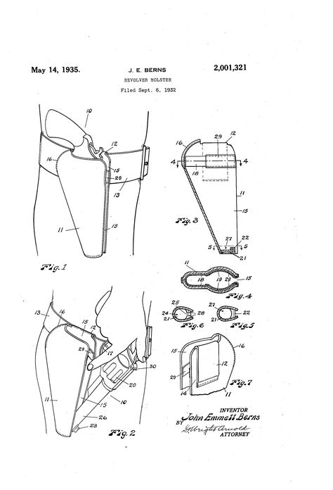 US2001321A - Revolver holster - Google Patents Mechanical Anatomy, The Blackening, Revolver Holster, Paper Templates Printable, Color Backgrounds, Target Practice, Quick Draw, Gold Tips, Safety Devices