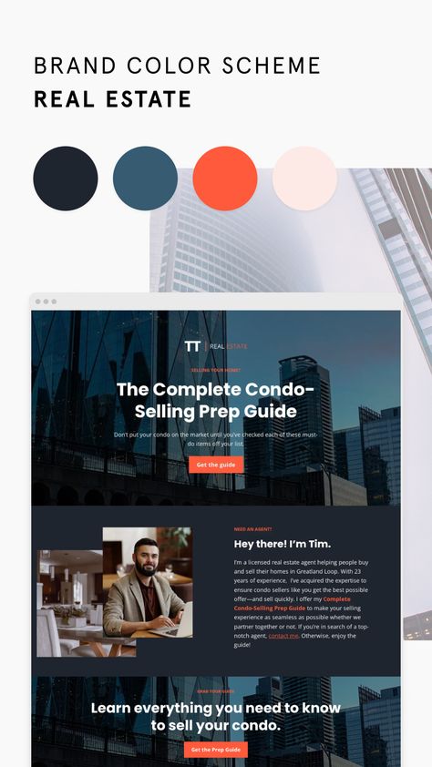 brand colors for real estate Real Estate Landing Page, Real Estate Landing Pages, Brand Colour Schemes, Landing Page Template, Real Estate Branding, Lead Magnet, Real Estate Leads, Page Template, Brand Colors