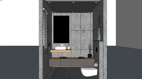 Industrial Bathroom | 3D Warehouse Eclectic Bathroom Decor, Modern Bathroom Trends, Industrial Bathroom Design, Warehouse Interior, Neutral Bathroom Decor, Hotel Design Architecture, Bathroom Sanitary, Honeycomb Shelves, Interior Design Videos