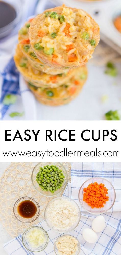 Rice Cups, Easy Toddler Meals, Baked Rice, Baby Led Weaning Recipes, Weaning Recipes, Healthy Toddler Meals, Leftover Rice, Tiny Hands, Baby Eating