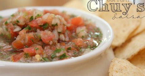 Chuys Salsa, Mother Thyme, Super Snacks, How To Wash Vegetables, Fresh Salsa, Homemade Salsa, Salsa Recipe, Restaurant Recipes, Copycat Recipes