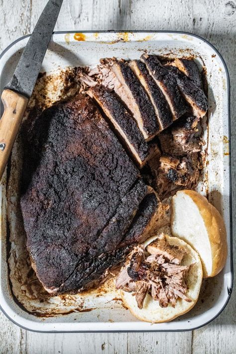 Texas Style Oven-Roasted Beef Brisket - My Kitchen Little Oven Roasted Brisket, Oven Brisket Recipes, Baked Brisket, Oven Roast Beef, Roast Brisket, Brisket Oven, Roasted Beef, Beef Brisket Recipes, Bbq Spice