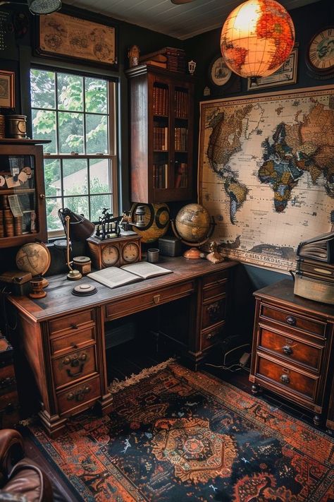 Desk Ideas Vintage, Teacher Room Ideas, Teachers Room, Moody Vintage, Dark Academy, Attic Room, Male Teacher, Vintage Bedroom, Vintage Office