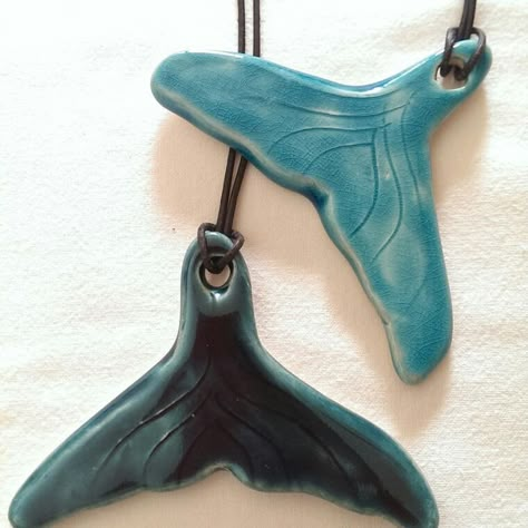 Whale Necklaces Whale Tale, Whale Jewelry, Ceramic Pendants, Clay Pendants, Clay Diy Projects, Clay Crafts Air Dry, Tanah Liat, Keramik Design, Pottery Crafts