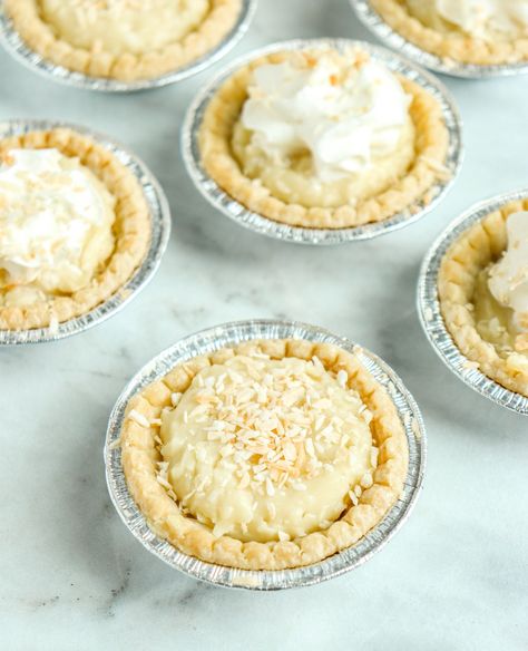 Coconut Cream Tarts Recipe - Knead Some Sweets Blog Strawberry Rhubarb Tarts, Coconut Tart Recipe, Rhubarb Tarts, Frozen Tart Shells, Canadian Butter Tarts, Cream Tarts, Canadian Dessert, Coconut Tart, Tarts Recipe