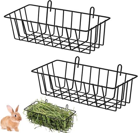 2 Rack For Rabbits Metal Hay Feeder Hanging Hay Racks Bunny Hay Holder Animal Basket With Hook Hay Rack Cage Hay Feeder, For Guinea Chinchilla Hay For Rabbits, Bunny Feeder, Hay Holder, Hay Hook, Animal Basket, Rabbit Feeder, Hay Rack, Rabbit Hay, Hay Racks