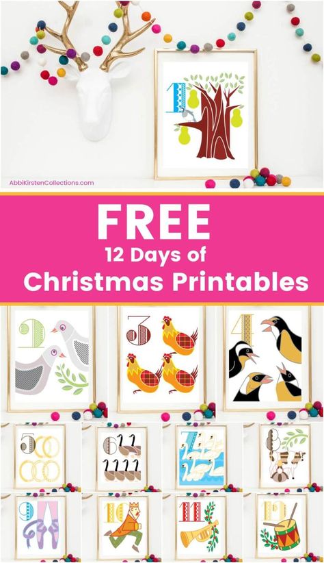 12 Days of Christmas Printables: Free Christmas Printable Wall Art for you home. Deck you halls with these free Christmas wall art printables. 12 Days Of Christmas Printables, Christmas Printables Free, Christmas Wall Art Printables, Free Christmas Printable, Christmas Diy Food, Home Deck, 12 Days Of Xmas, Christmas Printable Wall Art, Wall Art Printables