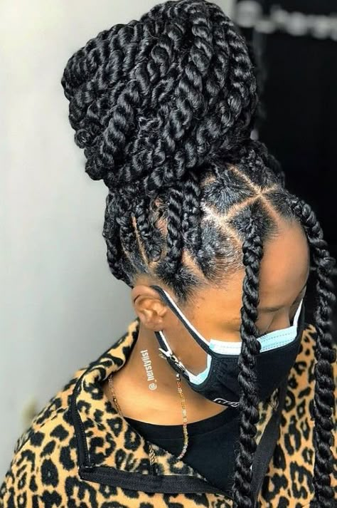 Twisting Hairstyles With Attachment, Big Twisting Braids, Senegalese Twist Braids Large, Large Twist Braids Hairstyles, Afrotwists Hairstyles, Thick Twist Braids, Thick Twist Braids Hairstyles, Big Braided Hairstyles, Big Twist Braids