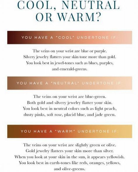 ᴮᴿᴬᶜᴵᴱ on Instagram: “Happy Friday!!! I wanted to share a fun fact with you guys! How many of you already know your skin tone? Have you ever noticed you look…” Skin Types Chart, How To Contour Your Face, Neutral Skin, Skin Tone Makeup, Neutral Skin Tone, Skin Undertones, Colour Analysis, Cool Skin Tone, Colors For Skin Tone