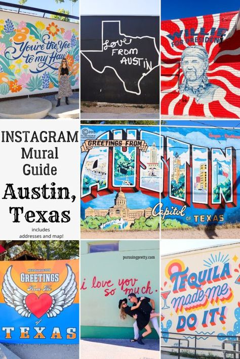 Instagram Mural Guide to Austin, Texas - Pursuing Pretty Austin Tx Murals, Austin Texas Murals, Austin Texas Things To Do, Instagram Mural, Austin Murals, Black Chalkboard Paint, Arizona Trip, Grapevine Texas, Instagram Wall