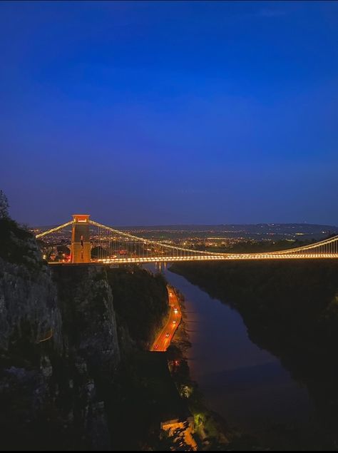 Night at Clifton suspension bridge Clifton Suspension Bridge, Clifton Bridge, Suspension Bridge, Bristol, Bridge, Quick Saves