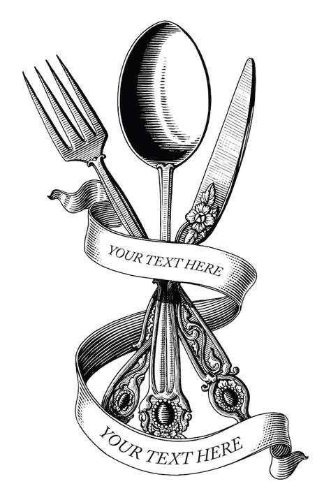 Fork Drawing, Spoon Drawing, Scratchboard Drawings, Knife Logo, Product Drawing, Knife Drawing, Fork And Knife, Knife Tattoo, Vintage Forks