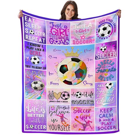 Soccer Blanket, Soccer Accessories, Women Soccer, Women's Soccer Team, Soccer Party, Soccer Gifts, Girls Soccer, Camping Blanket, Couch Throws