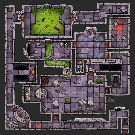 Dungeon Map, Game Level Design, Pen And Paper Games, Dungeon Tiles, Fantasy World Map, Dungeons And Dragons Miniatures, Tabletop Rpg Maps, Board Game Design, Rpg Map