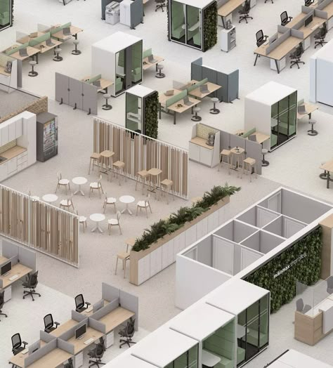 ᑕ❶ᑐ What is the office’s role in a hybrid work world? ➡️ Hushoffice Hybrid Office Space Design, Co Working Space Layout, Office Space Planning Layout, Co Working Space Plan, Co Working Space Design, Hybrid Workspace, Smart Office Design, Hybrid Office, Open Office Layout