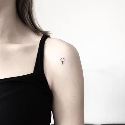 Minimal Venus symbol Venus Symbol Tattoo, Inner Elbow Tattoos, Small Symbol Tattoos, Venus Tattoo, Feminist Tattoo, Venus Symbol, Symbol Tattoo, Elbow Tattoos, Female Symbol