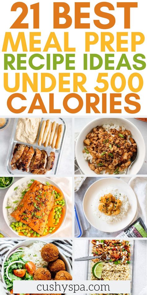 Discover a world of flavor and convenience with these delicious, low calorie dinners that you can meal prep for the week. Click the link to explore healthy recipe ideas that you can indulge in for a healthier lifestyle! Low Cal Meal Prep For The Week, Recipes Under 500 Calories Healthy, Meal Prep For The Week Low Calorie, Low Cal Meal Prep, 500 Calorie Dinners, Shrimp Meal Prep, Dinners Under 500 Calories, Salmon Meal Prep, 500 Calorie Meals