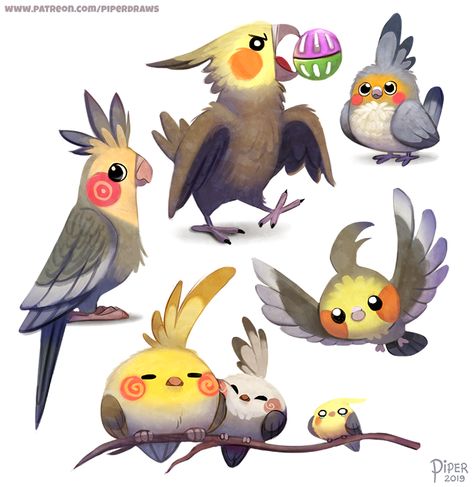 Cryptid Creations, Piper Thibodeau, Parrots Art, Cartoon Birds, Cute Kawaii Animals, Gaming Logo, Dota 2, Bird Drawings, Bird Illustration