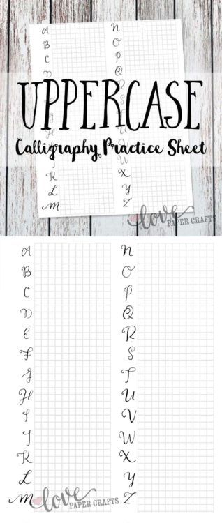 Uppercase calligraphy practice sheet | LovePaperCrafts.com Tarot Card Meanings Cheat Sheets, Word Lettering, Modern Calligraphy Practice, Planners Ideas, Learn Handwriting, Calligraphy Worksheet, Learn Hand Lettering, Handwriting Analysis, Calligraphy Writing