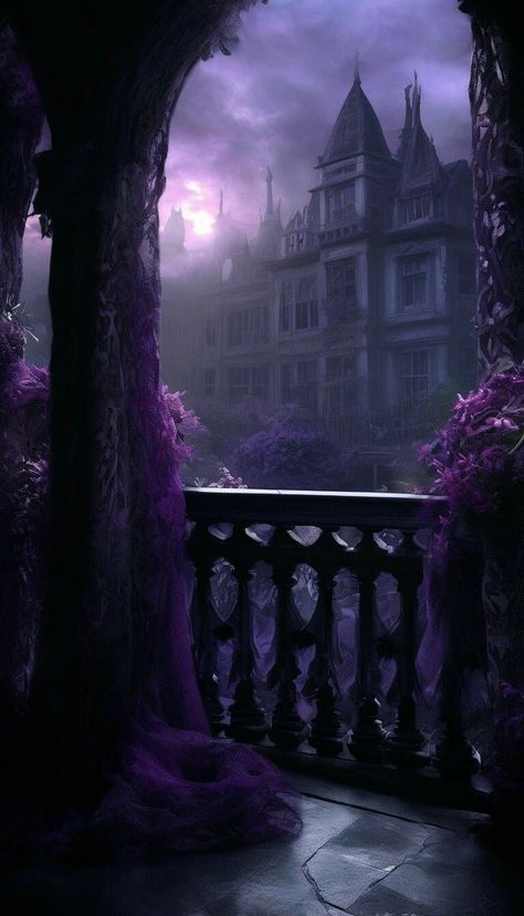 Purple Goth Aesthetic, Comm Theme, Dark Realism, Purple Castle, Haunting Images, Goth Aesthetic Wallpaper, Dark Room Decor, Dark And Gloomy, Purple Goth