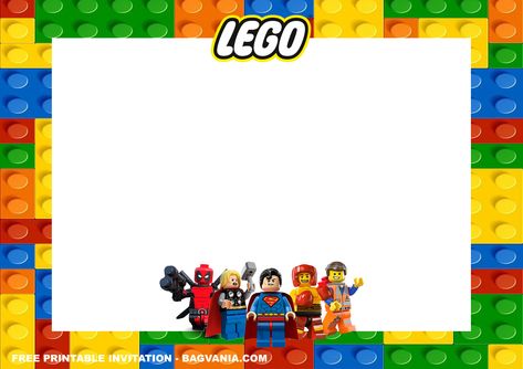 Awesome (FREE Printable) - Lego Superheroes Birthday Invitation Templates #free #freeinvitation2019 #birthday #disney #invitations #invitationtemplates Legoland Birthday, Lego Bible, Lego Classroom Theme, Lego Birthday Invitations, Lego Superheroes, Printable Lego, Lego Frame, Lego Invitations, Lego Spiderman