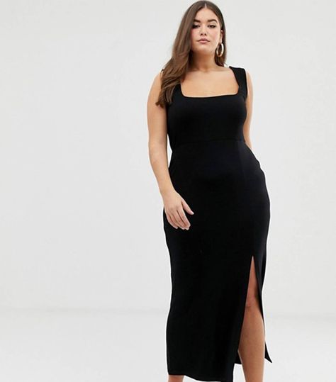 17 Black Dresses You Can Wear to a Wedding | Who What Wear 25th Birthday Outfit, Gray Wardrobe, Black Boho Maxi Dress, Black Dress Ideas, Dress Over Jeans, Dress With Split, Asos Fashion, Valentines Day Dresses, Shirred Dress