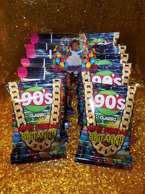 Grab these themed favors to add the icing on your throwback party cake! These are guaranteed to make a statement at your event. We have several options that you can choose from, also if there is an item you would like to see wrapped send me a message. 90s Cartoon Party, Cartoon Party Theme, 90s Party Favors, 90s Party Decorations, Throwback Party, 80s Theme Party, 90's Birthday Party, 80s Theme, Custom Party Favors