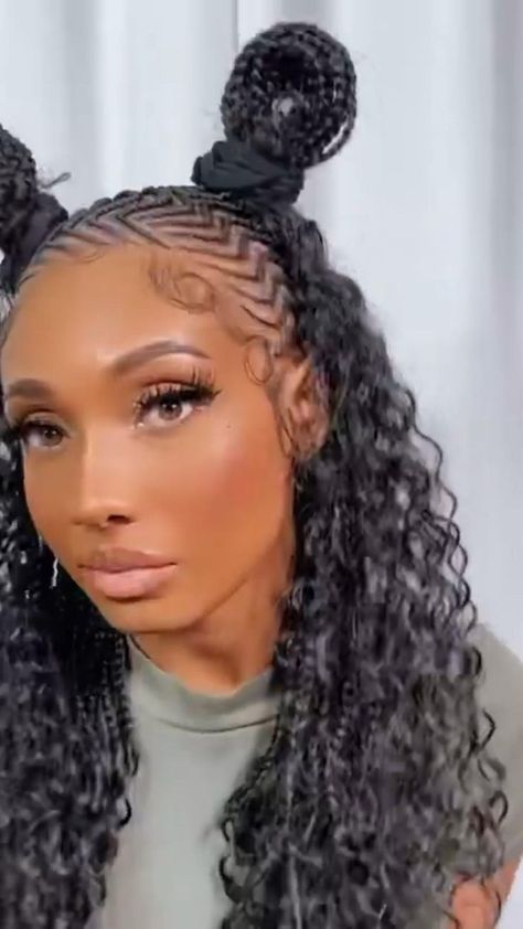 Half Weave Half Braids, Half Braids, Feed In Braids Ponytail, Cornrows Braids For Black Women, Feed In Braids, Braid Videos, Big Box Braids, Big Box Braids Hairstyles, Feed In Braids Hairstyles