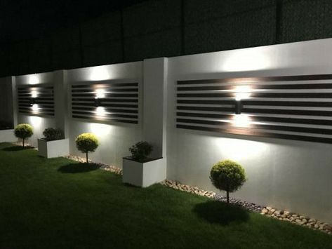 Modern Fence Design, Fence Lighting, Modern Garden Design, Walled Garden, Landscape Design Plans, Outdoor Gardens Design, Backyard Garden Design, Diy Landscaping, Beautiful Backyards