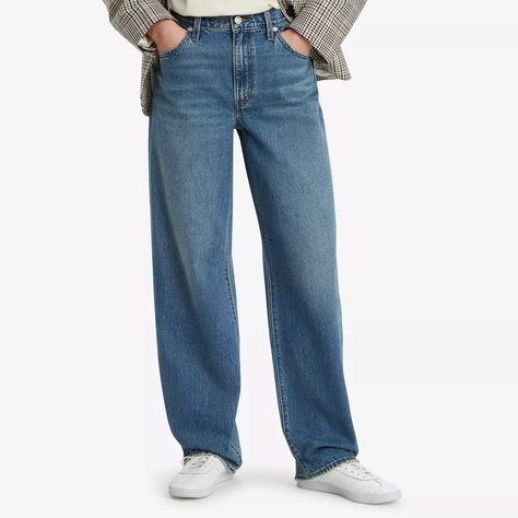 Baggy Dad Women's Jeans - Medium Wash | Levi's® US Ribcage Jeans, 90s Looks, Dad Jeans, Relaxed Jeans, Chino Jeans, Loose Jeans, Tapered Jeans, Short Shirts, Outerwear Sweater