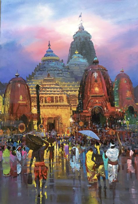 Jagannath Mandir, Puri Jagannath Temple, Jagannath Painting, Shree Jagannath, Puri Jagannath, Puri Odisha, Jagannath Temple, Festival Paint, Rath Yatra