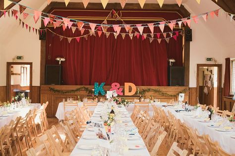 Grace Loves Lace for Colourful, Mexican Fiesta Inspired Village Hall Wedding | Love My Dress® UK Wedding Blog Beach Wedding Pink, Wedding Party Songs, Church Fellowship, Hall Decorations, Community Hall, Village Hall Wedding, Coastal Garden, Wedding Backyard, Second Wedding