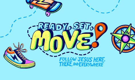 Ready Set Move Vbs, Vbs Decorating Ideas, Orange Vbs, Vacation Bible School Craft, Vacation Bible School Themes, Jesus Forgives, Jesus Tomb, Vbs 2023, Jesus Help