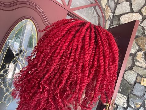 Red small locs 2 strand twist starter locs Locs 2 Strand Twist, 2 Strand Twist, Micro Locs, Girls With Red Hair, Locs, Medium Length Hair Styles, Medium Length, Medium Hair Styles, Red Hair