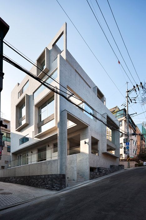 Mise en Abyme by Studio_GAON | Dezeen Seoul Architecture, Concrete Building Blocks, Seoul Apartment, Seoul Photography, Concrete Building, Best Architects, Exposed Concrete, Concrete Structure, Brutalism