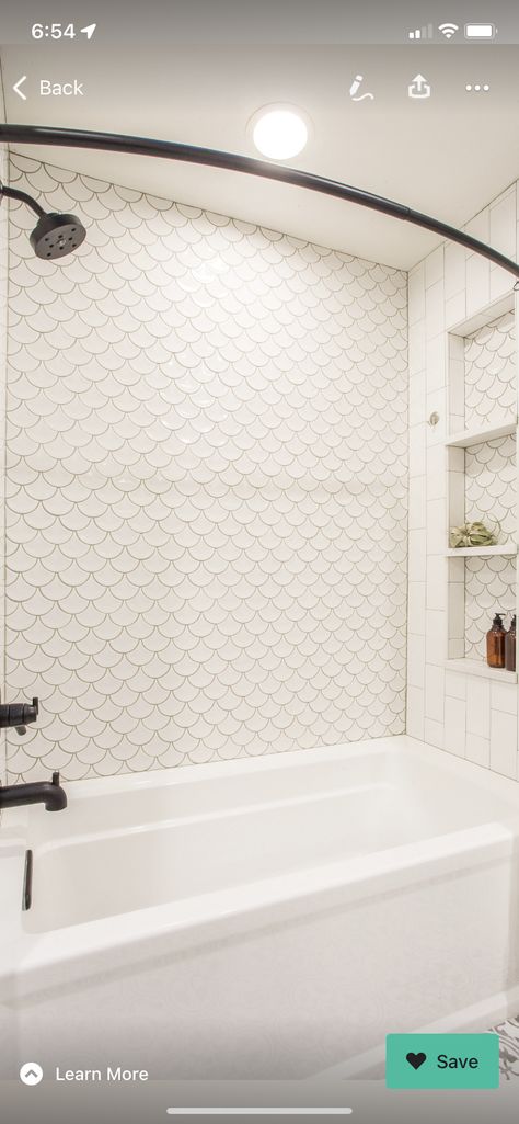 Bathroom Fishscale Tile, Scales Tiles Bathroom, Mermaid Scale Backsplash, Fish Scale Tile Shower Wall, Scallop Mosaic Tile Bathroom, Mermaid Tile Bathroom Wall, Scalloped Tile Shower Wall, Scallop Tile Shower Wall, Mermaid Scale Bathroom