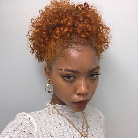 Dyed Curly Hair, Ginger Hair Color, Pelo Afro, Dyed Natural Hair, Dye My Hair, Short Natural Hair Styles, Orange Hair, Hair Inspo Color, Grunge Hair