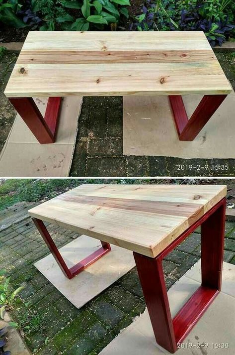 First Woodworking Project, Pallet Projects Furniture, Wooden Pallet Furniture, Pallet Outdoor, Table Metal, Beginner Woodworking Projects, Woodworking Project, Diy Wood Projects Furniture, Diy Furniture Table