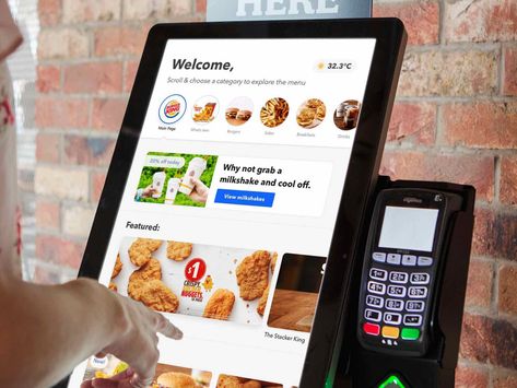 Kiosk App Design, Self Ordering Kiosk Design, Kiosk App, Digital Kiosk Design Ideas, Digital Kiosk, Coffee Vending Machines, Food Web Design, Restaurant Order, Bakery Shop Design