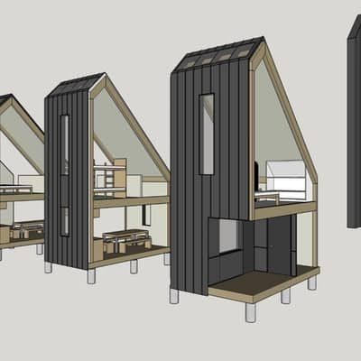 Studio Architecture Design, Modular Cabins, Modular Housing, Studio Architecture, Studios Architecture, Micro House, A Frame House, Tiny House Cabin, Cabin Design