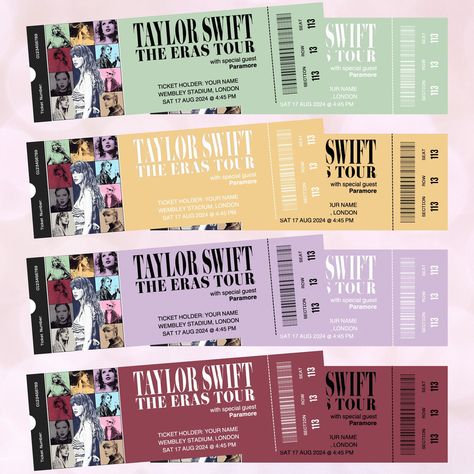 Eras Tour Ticket Template, Eras Tour Ticket, Tailor Swift, Eras Tour Concert, Memory Frame, Magic Man, Ticket Holders, Ticket Template, Cute Patches