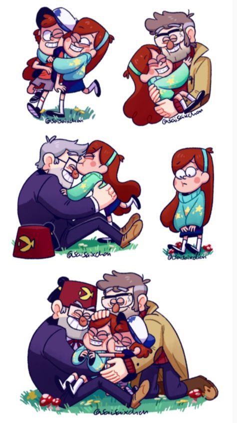 Hugs Sticker, Pines Family, Monster Falls, Best Cartoons, Gravity Falls Dipper, Fall Memes, Gravity Falls Funny, Best Cartoons Ever, Desenhos Gravity Falls