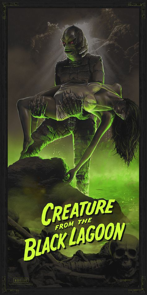 Universal Monsters Art, Creature Of The Black Lagoon, Classic Monster Movies, Dark Universe, Monsters Art, Creature From The Black Lagoon, Monster Movies, The Black Lagoon, Horror Artwork