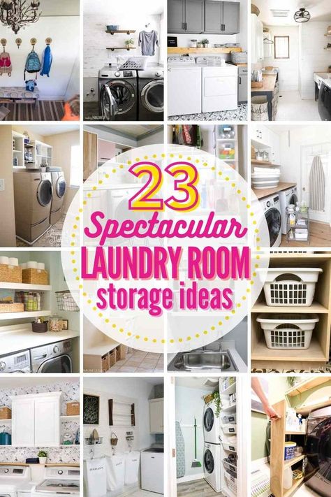 #diy #laundryroomideas Room Storage Ideas, Laundry Room Ideas Small Space, Small Laundry Room Makeover, Laundry Basket Storage, Eclectic Wallpaper, Small Laundry Room Organization, Large Laundry Rooms, Laundry Room Shelves, Laundry Room Cabinets