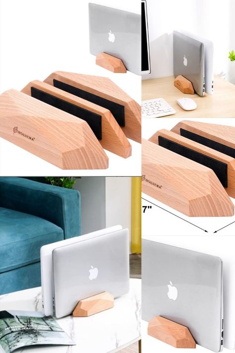 Aesthetic Laptop Stand, Monitor Stand Ideas, Desk Monitor Stand, Diy Laptop Stand, Lilac Bedroom, Vertical Laptop Stand, Desk Monitor, Laptop Stand For Desk, Designer Room