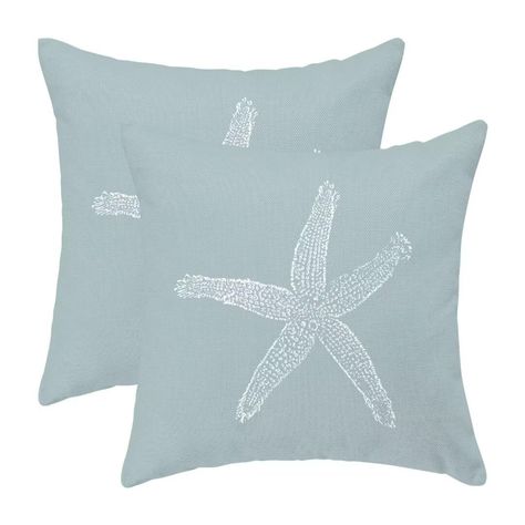 PRICES MAY VARY. Linen Size: 22"x22"(55cm X 55cm), Linen Blend, Soft to The Touch, No Insert. Hidden Zipper: The Coastal Pillow Covers has a Sturdy Invisible Zipper, Pulls Smooth and Easy to Clean Wear. Nature Themed Room Decor: The Coastal Decor Starfish Throw Pillows has Two Sides Print, We are Design Differrent Aesthetic Colors is a Perfect Products to Decor Your Room Perfect Gifts: Beach Throw Pillows is a Stylish Gift, Decor Bedroom, Living Room, Can Catch Your Eye at a Glance, Can as a Gif Beach Pillow Covers, Coastal Pillow Covers, Starfish Pillow, Coastal Pillow, Beach Throw Pillows, Danish Pastel Room, Coastal Throw Pillows, Pastel Room Decor, Blue Starfish