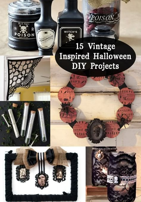 Vintage Halloween Diy, Diy Halloween Projects, Vintage Halloween Decorations, Halloween Diy Crafts, Theme Halloween, Fall Halloween Decor, Diy Candy, Halloween Inspiration, Halloween Deco